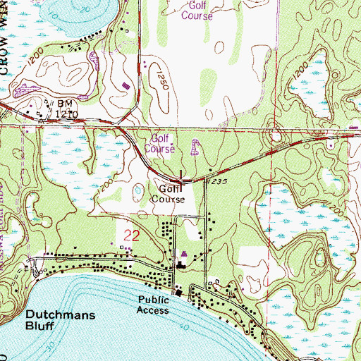 Topographic Map of The Garden Course at Grand View Lodge, MN