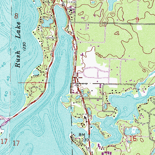 Topographic Map of Crosslake Fire Department, MN