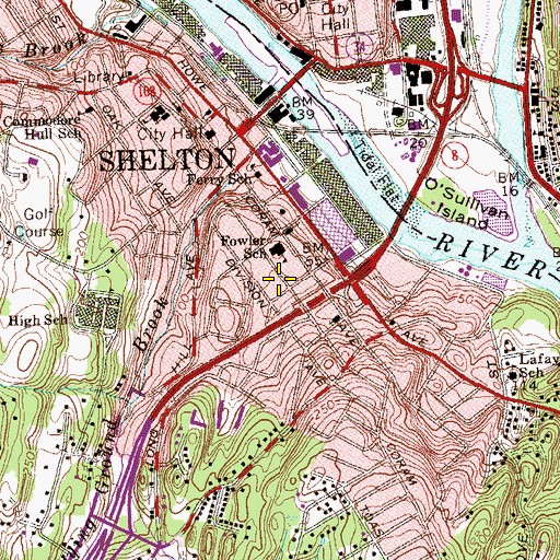 Topographic Map of Fowler School, CT
