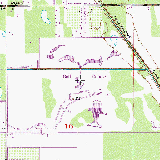 Topographic Map of Bent Pine Golf Club, FL