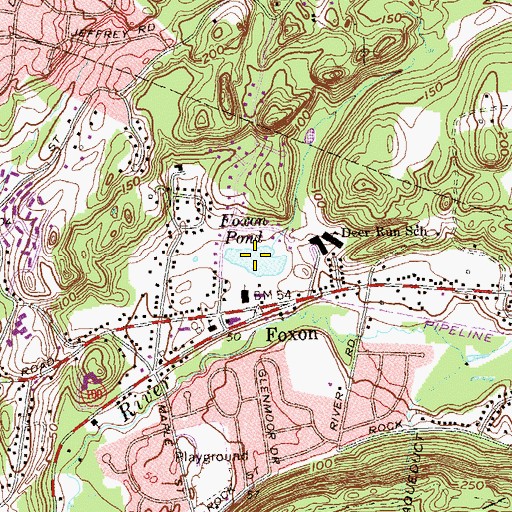 Topographic Map of Foxon Pond, CT