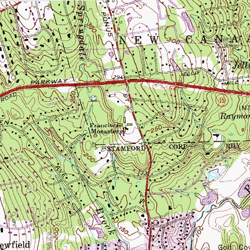 Topographic Map of Franciscan Monastery, CT