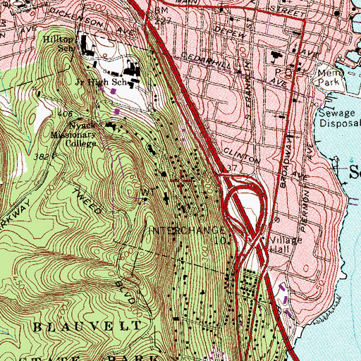 Topographic Map of Bethel House, NY