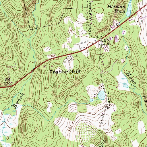 Topographic Map of Frankel Hill, CT
