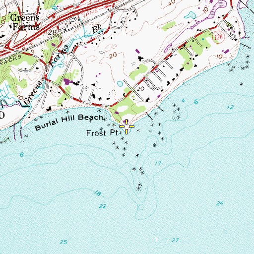 Topographic Map of Frost Point, CT