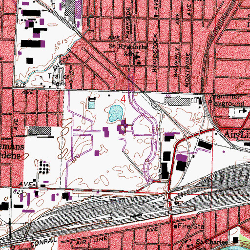Topographic Map of Toledo Early College High School, OH