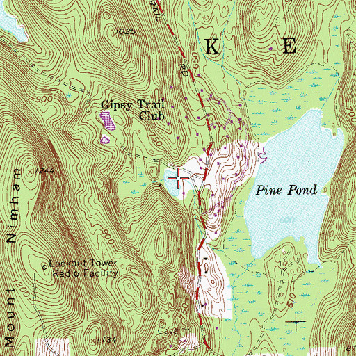Topographic Map of Indian Brook Pond, NY