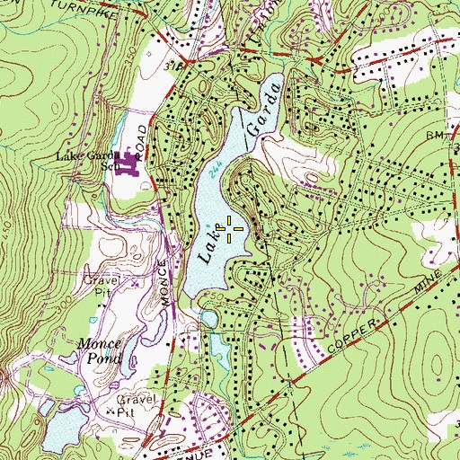 Topographic Map of Lake Garda, CT