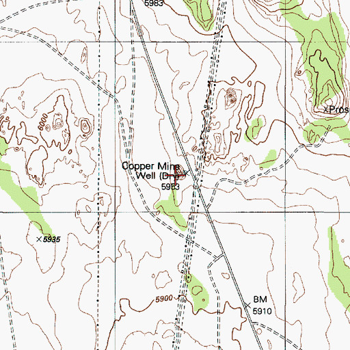 Topographic Map of Cooper Mine Well, AZ