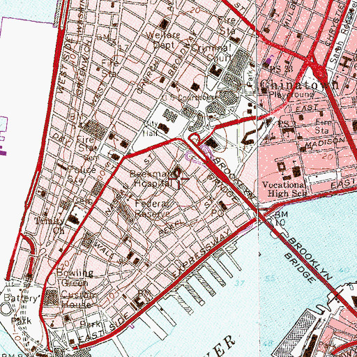 Topographic Map of New York Fire Department Engine Company 6, NY
