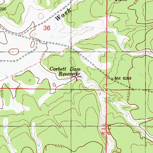 Topographic Map of Corbett Dam, AZ