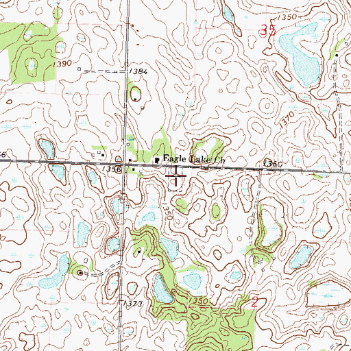 Topographic Map of Eagle Lake Cemetery, MN