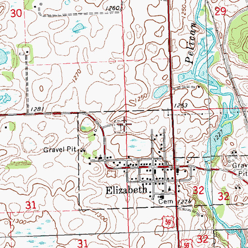 Topographic Map of Saint Elizabeth's Catholic Church, MN
