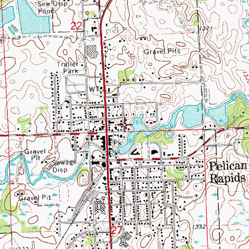 Topographic Map of Assembly of God Church, MN