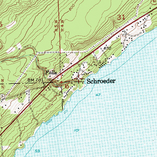 Topographic Map of Schroeder Post Office, MN