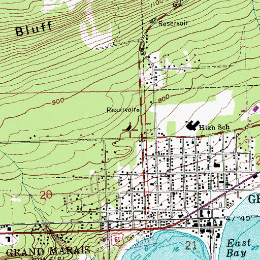 Topographic Map of Cook County North Shore Hospital and Care Center, MN