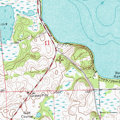 Topographic Map of Pelican Hills RV Park and Campground, MN