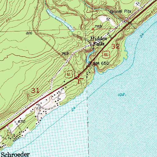 Topographic Map of Father Baraga's Cross Historical Marker, MN
