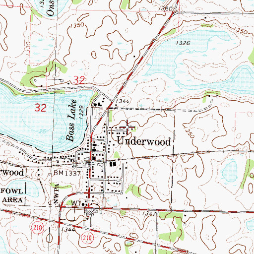 Topographic Map of Foss Log Cabin, MN