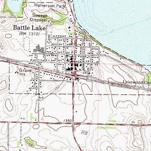 Topographic Map of Battle Lake Mobile Home Court, MN