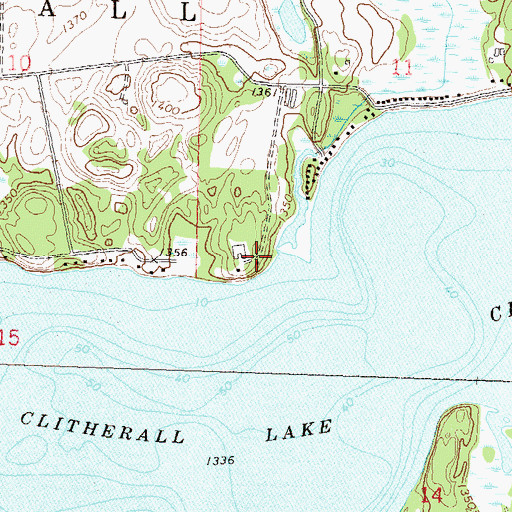 Topographic Map of Clitherall Lake Campground, MN