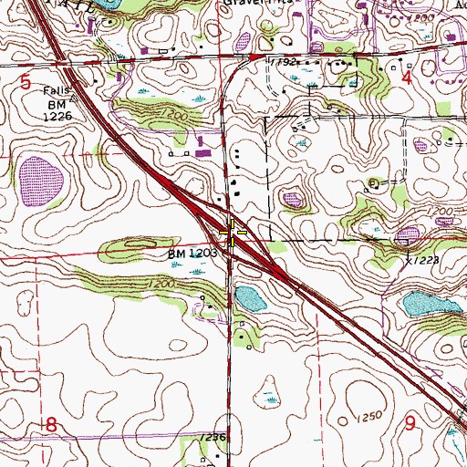 Topographic Map of Interchange 55, MN