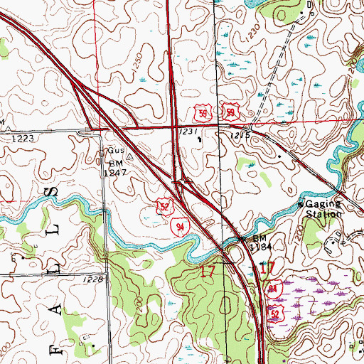 Topographic Map of Interchange 50, MN