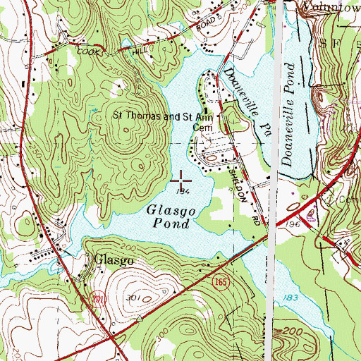 Topographic Map of Glasgo Pond, CT