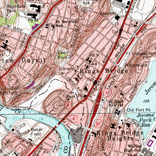 Topographic Map of Roman Catholic Church of Saint John, NY