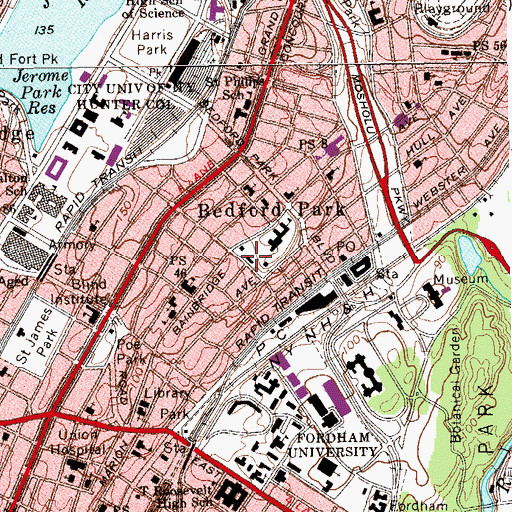 Topographic Map of Saint Mary's Hall, NY
