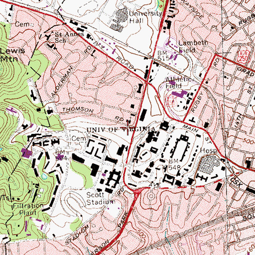 Topographic Map of William A Lambeth House, VA