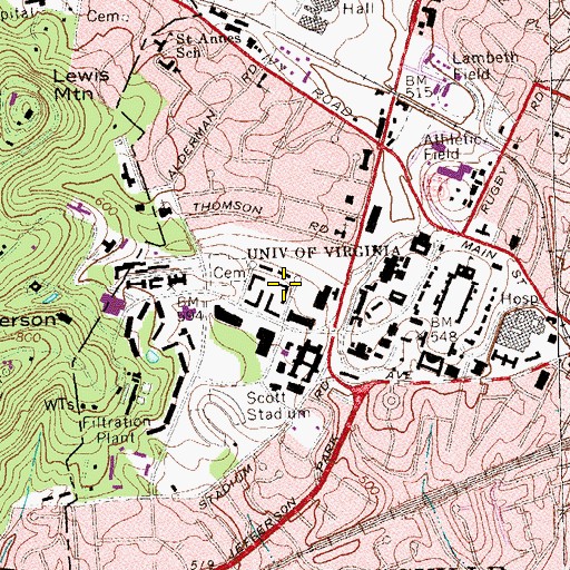 Topographic Map of Dabney House, VA