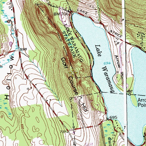 Topographic Map of Golf Course Hill, CT
