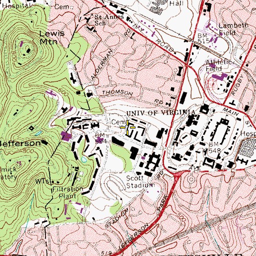 Topographic Map of LeFevre House, VA