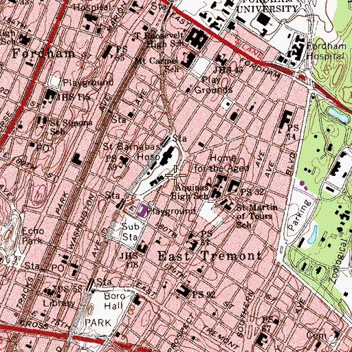 Topographic Map of Hutton Square, NY