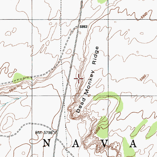 Topographic Map of Dead Monkey Ridge, AZ