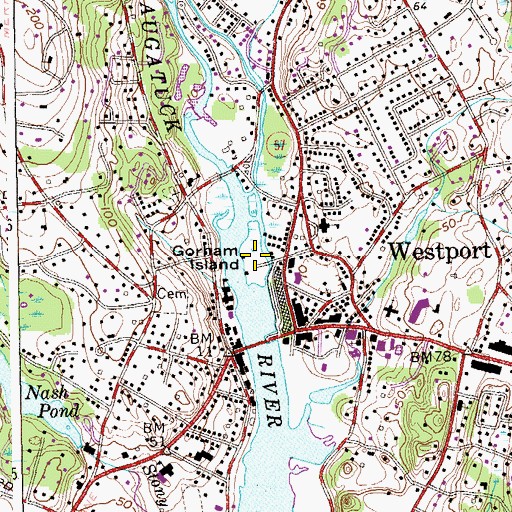 Topographic Map of Gorham Island, CT