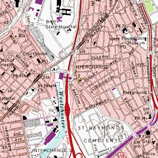 Topographic Map of First Presbyterian Church, NY