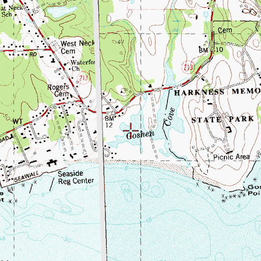 Topographic Map of Goshen Cove, CT