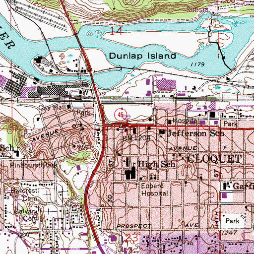 Topographic Map of Cloquet County History and Heritage Center, MN