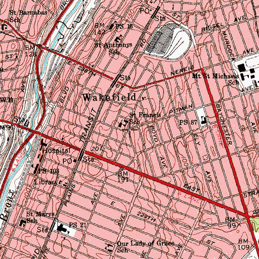 Topographic Map of Moore Plaza, NY