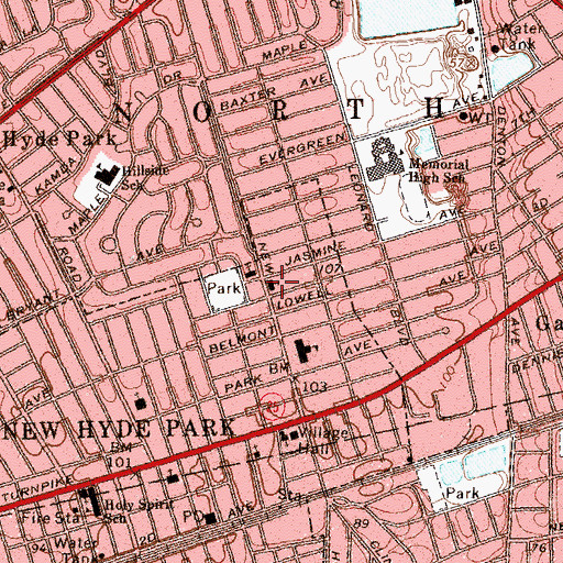 Topographic Map of Gloria Dei Lutheran Church, NY