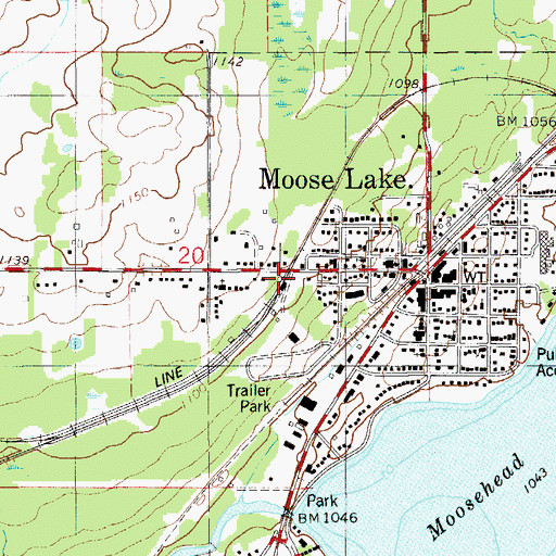 Topographic Map of Moose Lake Depot Museum, MN