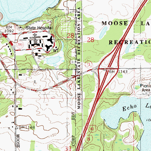 Topographic Map of Red Fox RV Park, MN