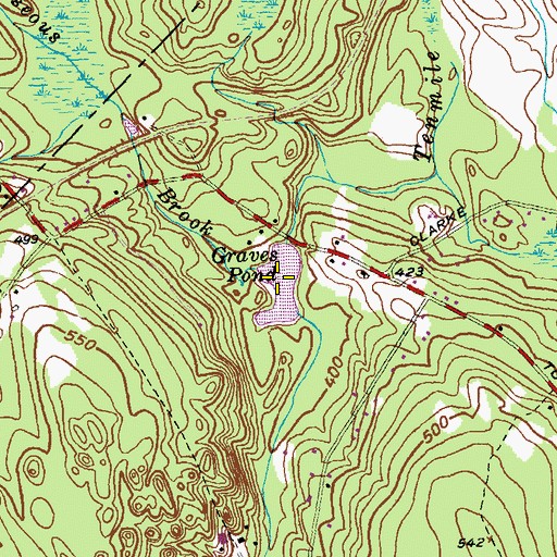 Topographic Map of Graves Pond, CT