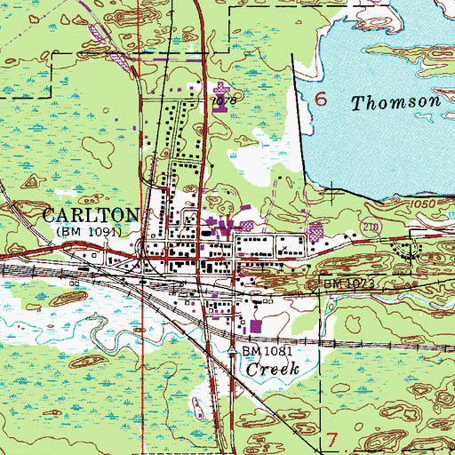 Topographic Map of Carlton High School, MN