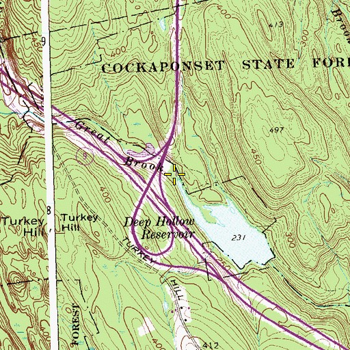 Topographic Map of Great Brook, CT