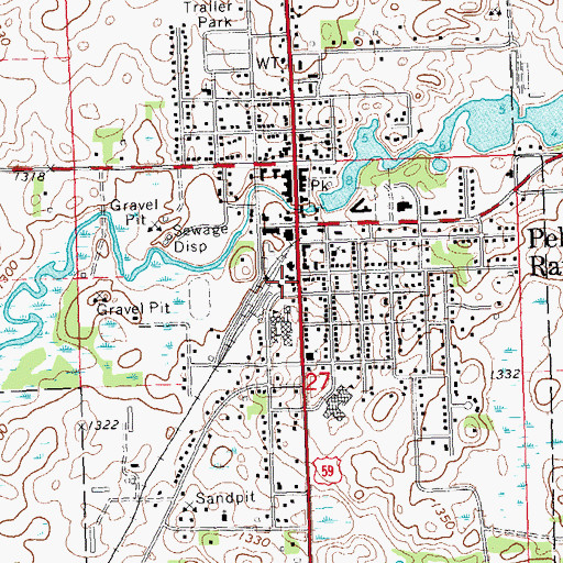 Topographic Map of Pelican Rapids Volunteer Fire Department, MN