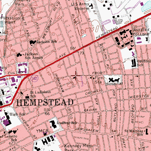 Topographic Map of Assembly of God Church of Hempstead, NY
