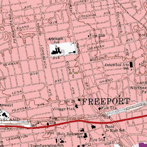 Topographic Map of Dean Street Chapel, NY